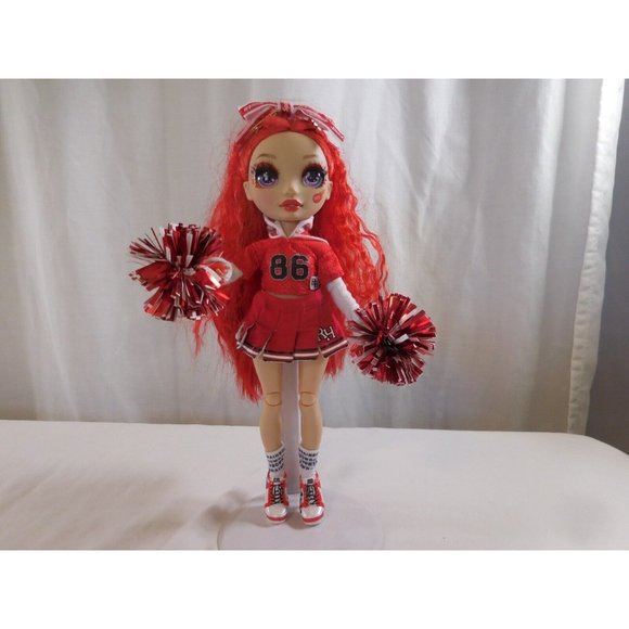 Rainbow High Cheer Ruby Anderson Red Fashion Cheerleader Doll with Pom poms - Picture 3 of 13